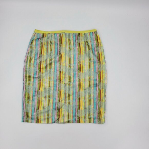 Cynthia Steffe Dresses & Skirts - Cynthia Steffe Skirt Womens Size 10 Yellow Stripe Paisley Floral New